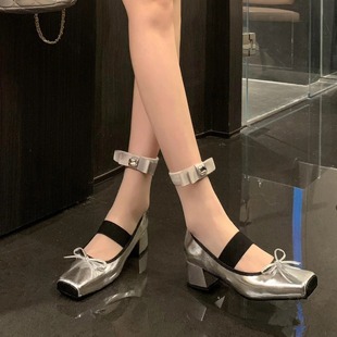 2024 Japanese Rhinestone Glass Stockings Transparent Bow Girl Mid-Size Stockings Ultra-Thin Crystal Socks All-Match
