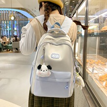 森系撞色书包女轻便中学生双肩包韩版ins可爱小学生三五年级背包