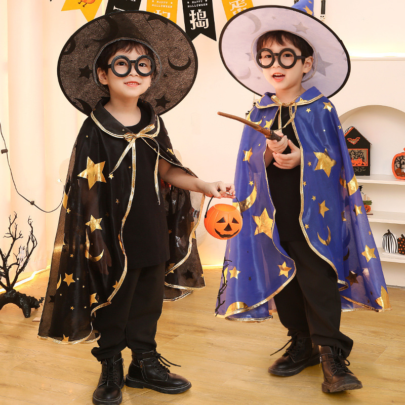 ハロウィンコスチューム子供用マント帽子マジシャンマントパーティー装飾用品ハロウィンコスチューム小道具|undefined