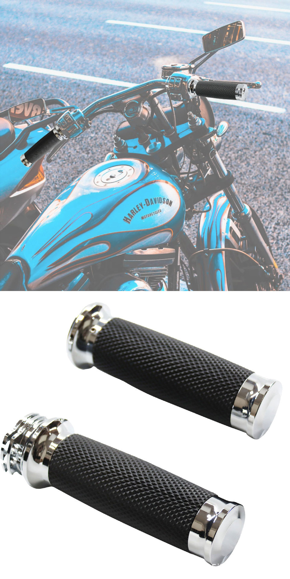 Harley Motorcycle Universal Cnc Aluminum Handlebar Lock Anti-Slip Handlebar Grip Motorcycle Waterproof Handlebar Glue