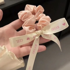 甜美絲帶蝴蝶結髮圈少女大腸圈百搭飄帶肥腸發繩髮飾頭飾扎發皮筋