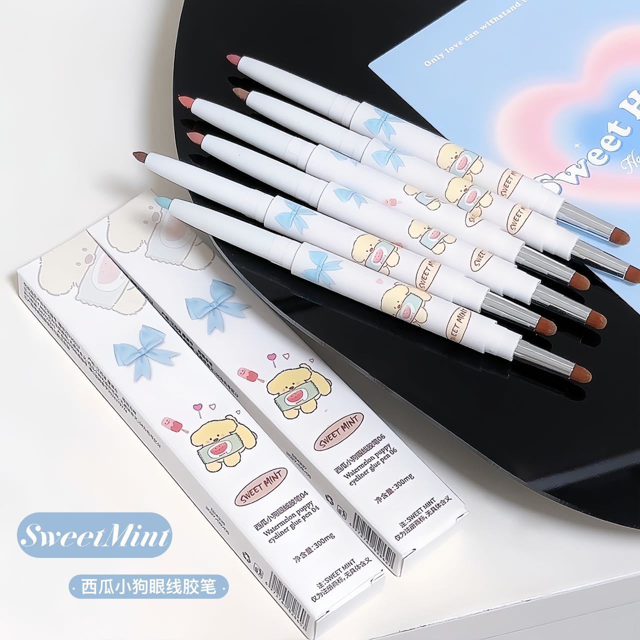 SWEET MINT Watermelon Puppy Eyeliner Gel Pen is waterproof, sweat-proof, and does not smudge. It brightens the outline from the bottom to the shadow undefined