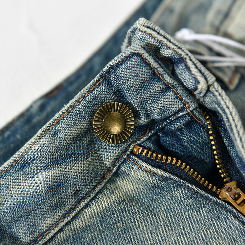 1053 Herren Retro Washed Jeans Einteiler für Haarersatz_voghion.com