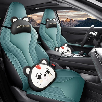 Special Seat Covers, Full Surround, Modelə uyğun (Original) oturacaq örtükləri - forest-green-cartoon-version-note-model-year-rear-all-inclusive