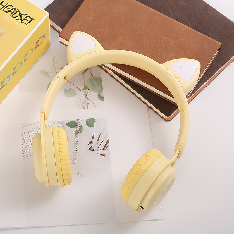 Auriculares MZ08M transfronterizos orejas de gato auriculares emisores de luz auriculares Bluetooth dibujos animados estudiante niños auriculares inalámbricos