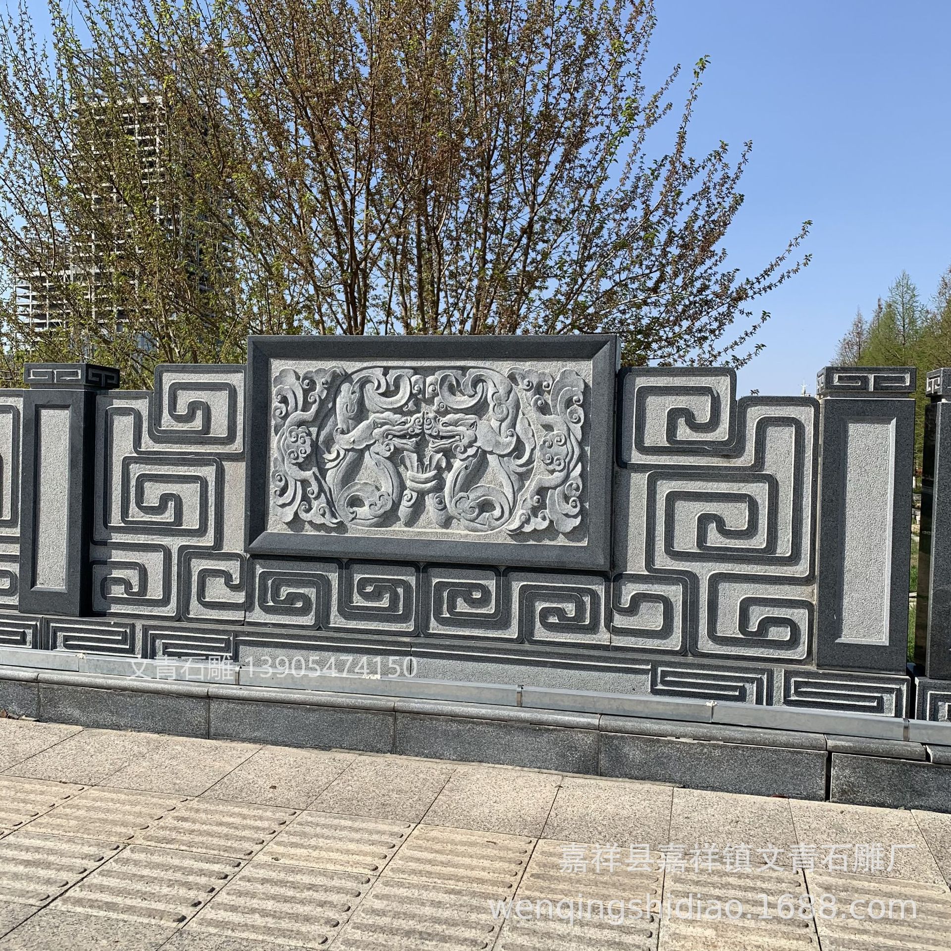 园林景观汉白玉石栏杆 加厚石雕栏杆 寺院雕花石护栏