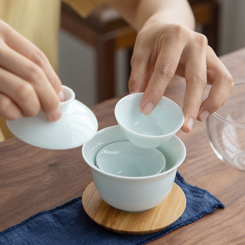 Теневой селадон неторопливый Quick Cup Чаша с тремя чайными чашками кунг-фу