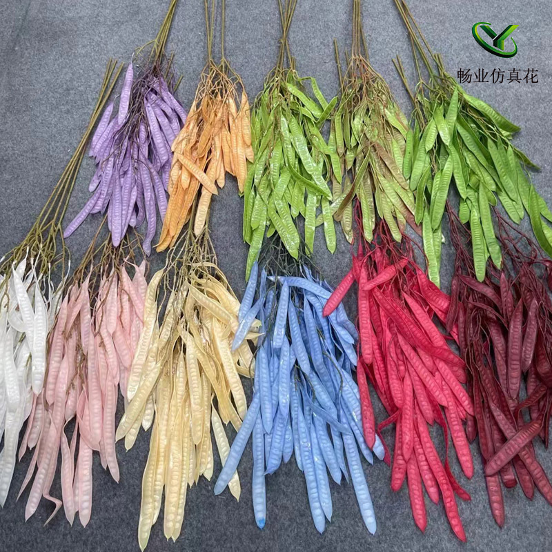 Wholesale Source Internet Celebrity Plastic Flower Materials Hotel Fake Flower Auditorium Decoration Simulated Flower Pea Pod Bean Flower Wedding