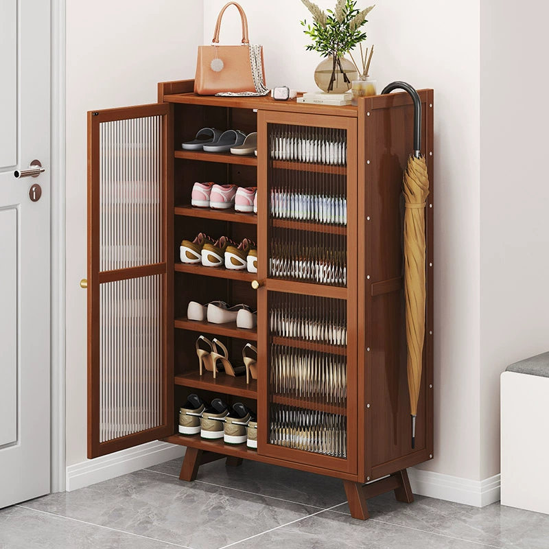 Обработанная и изготовленная на заказ многослойная полка для хранения обуви из скандинавского альпийского бамбука, большая вместительная многослойная очень большая обувная шкаф у входной двери