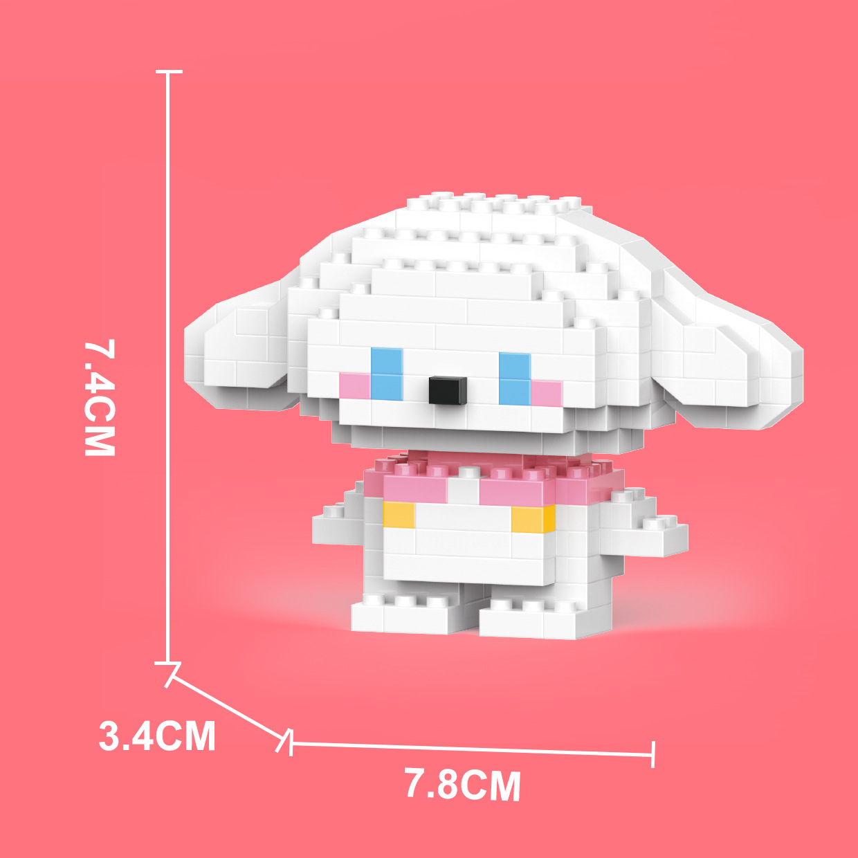 Compatible con LEGO gigante Panda flor azul lindo muñeca de dibujos animados montado bloques construcción juguete para niños puesto caja ciega al por mayor