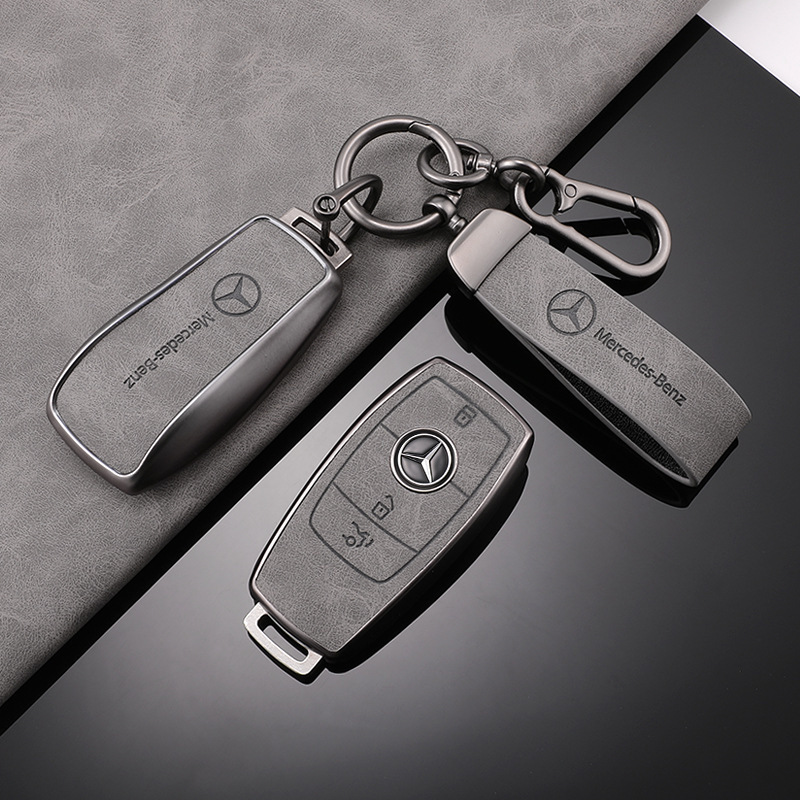 Suitable for Mercedes-Benz E300L key cover all-inclusive TPU leather pattern E-class C- class C260L/A200L protective case buckle