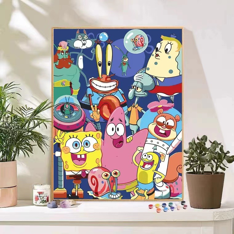 Esponja bebé Naruto digital al por mayor pintura al óleo DIY color relleno hecho a mano de dibujos animados papelería tienda puesto una generación