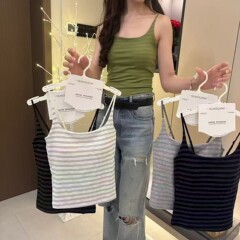暖小艾702背心吊带莫代尔升级款女士内衣细肩带背心修身条纹背心