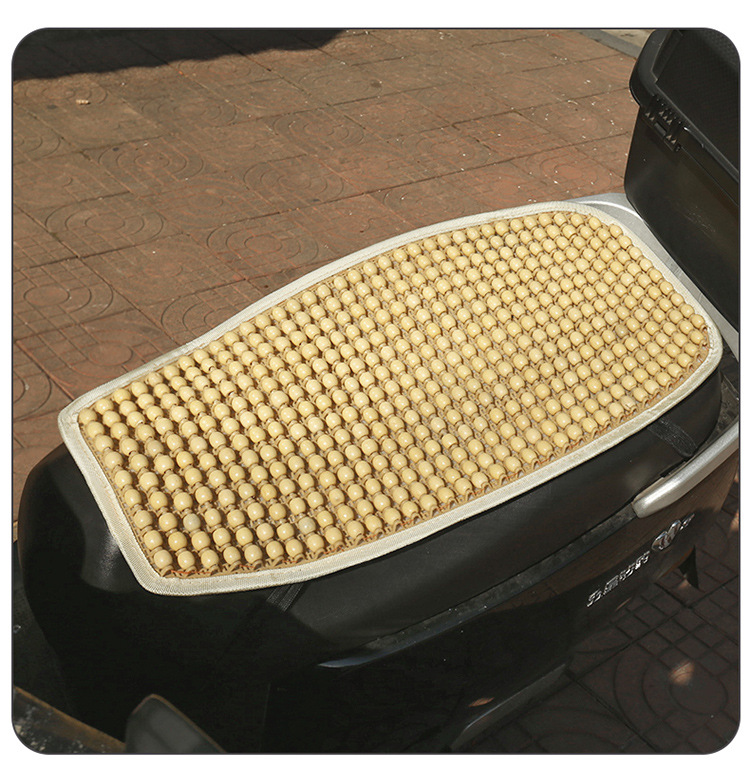 Universal Electric Vehicle Seat Cushion, Summer Breathable Wooden Bead Seat Pad, Non-Slip, Sun Protection, Electric Bike Seat Cover, Cooling Pad Wholesale