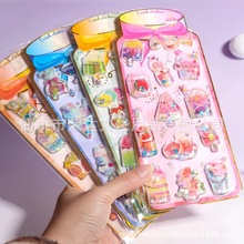 inamazy哇噻3D动感灌油贴卡通冰淇淋摇摇水贴画女孩流沙DIY装饰贴