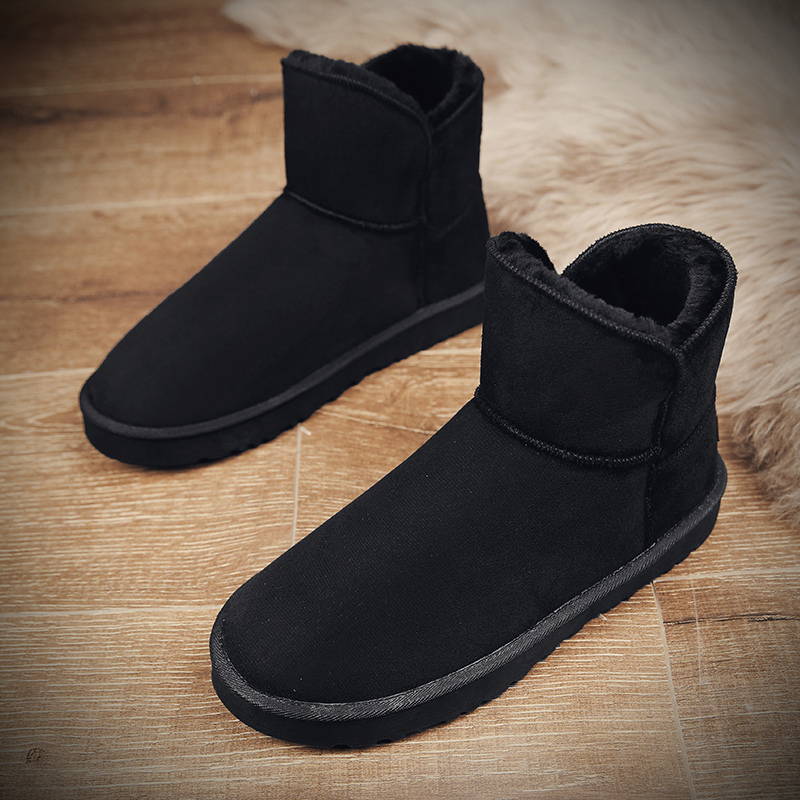 Men's snow boots with high top and thick velvet insulation cotton shoes for use, one foot on bread shoes, women's_voghion.com