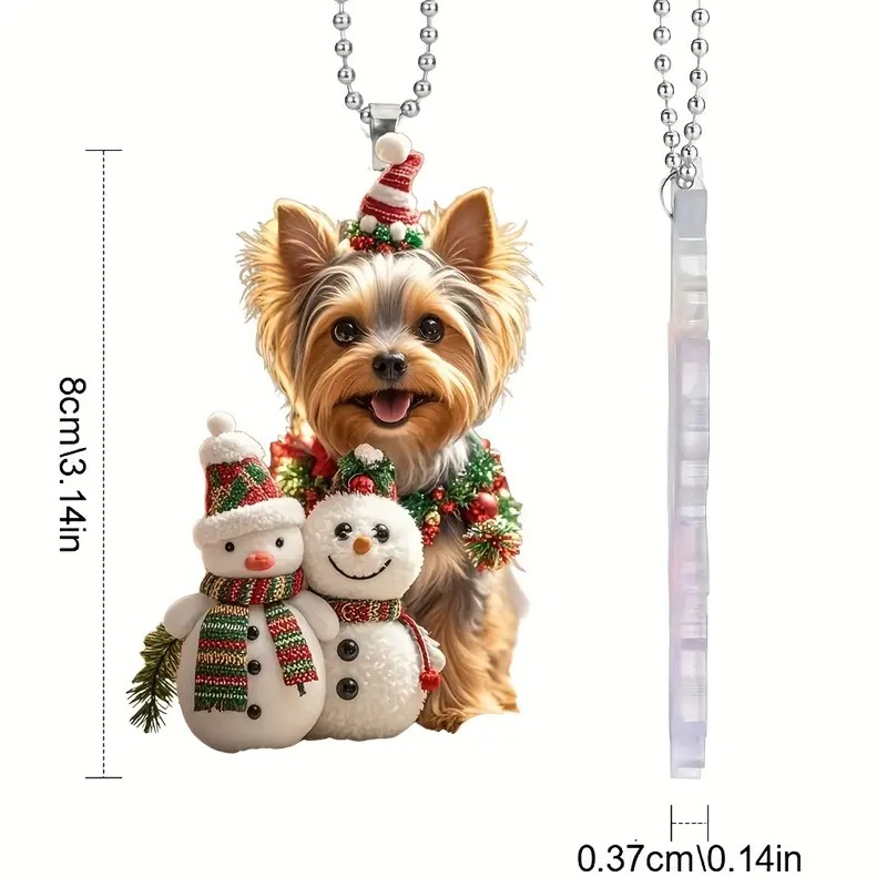 Creativa nueva Navidad adorable perro acrílico colgante plano transfronterizo colgante de automóvil colgante de decoración de fiesta image 6