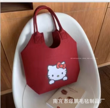 2024 New Felt Bag Pattern Customizable Versatile Storage Bag Large Capacity Handbag Portable Shopping Bag Gift Bag