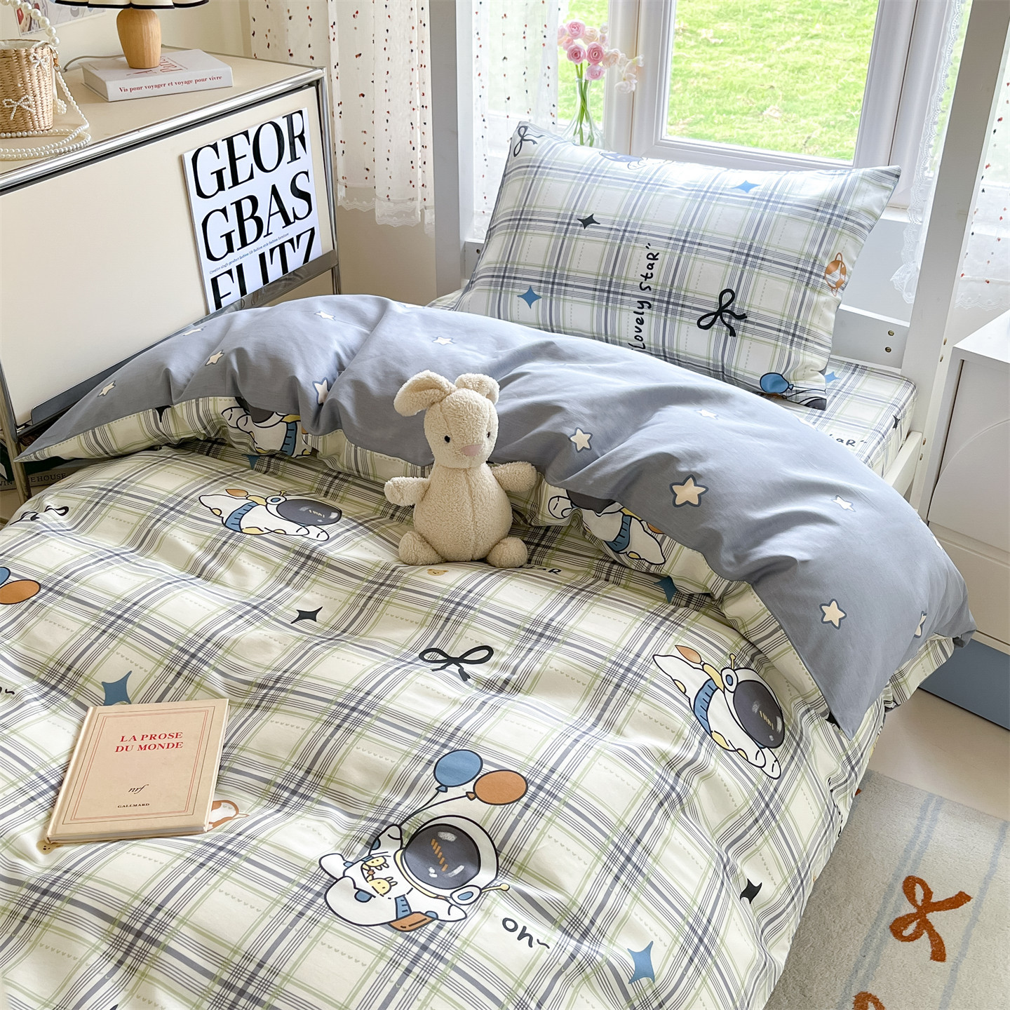 Ropa de cama de dormitorio de estudiantes universitarios de tres piezas de algodón 2025 nuevo juego completo de ropa de cama de algodón