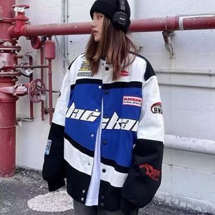 American Retro Racing Suit Baseball Suit Coat Women's Ins Fashion Spring and Autumn European and American Fashion Brand Fried Street Motorcycle Jacket