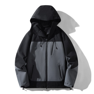 Autumn and Winter Hooded Windbreaker Women's Outdoor Windproof Waterproof Sports Jacket Men's Breathable Fitness Colorblock Jacket