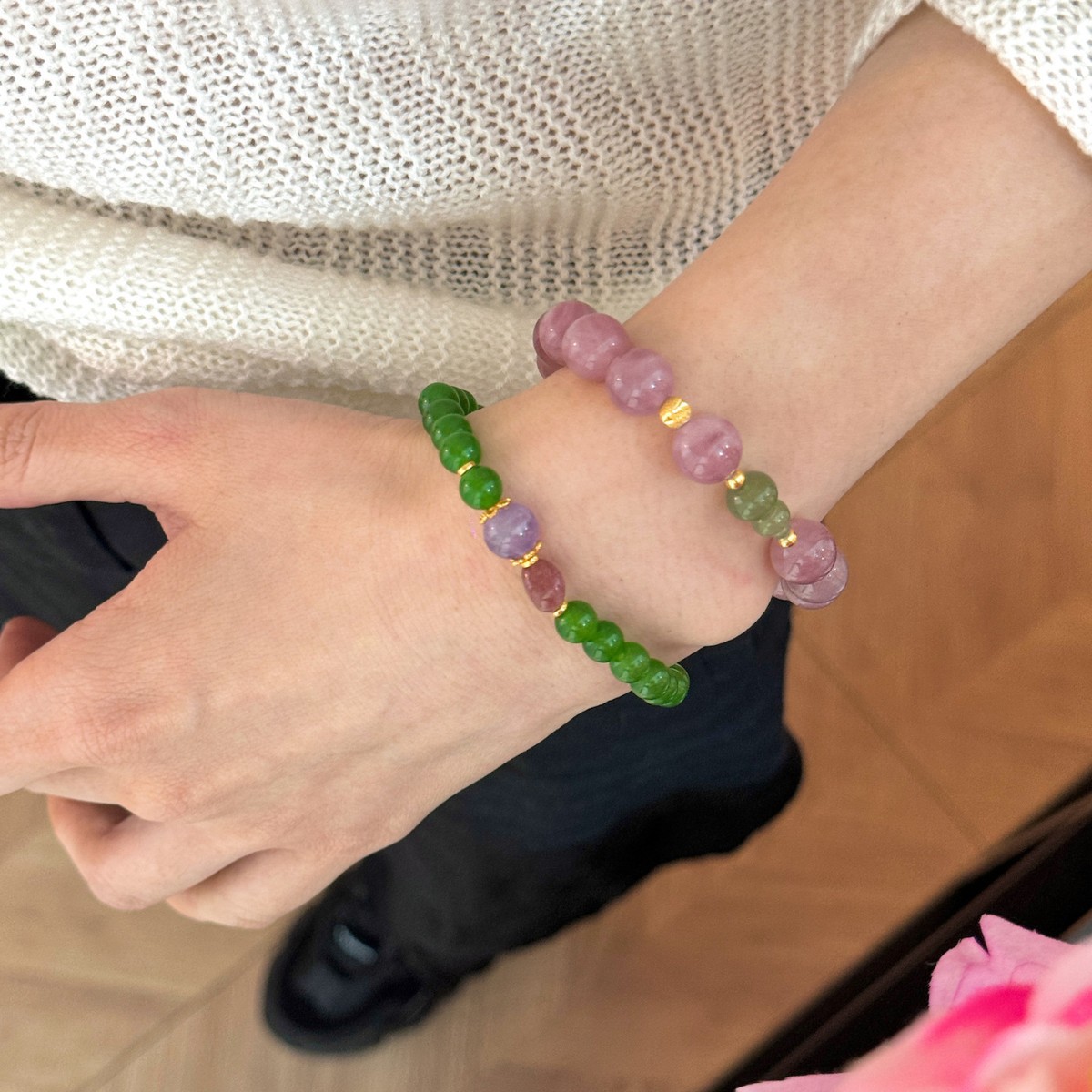 新中式天然紫马粉碧玉葫芦紫发晶复古国风手串招桃花紫水晶手饰女