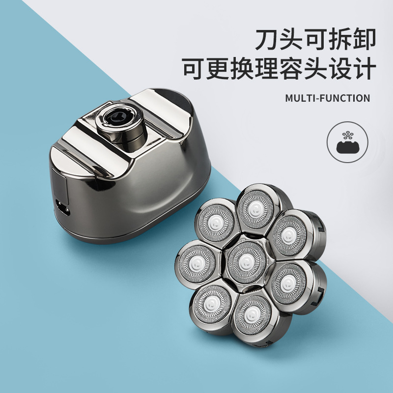 Fábrica nueva digital ocho-cuchillo cabeza eléctrica afeitadora pelo Calvo Clipper recargable seis-en-una maquinilla de afeitar al por mayor