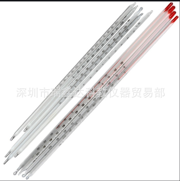 水银温度计0-200 棒形温度计 玻璃温度计