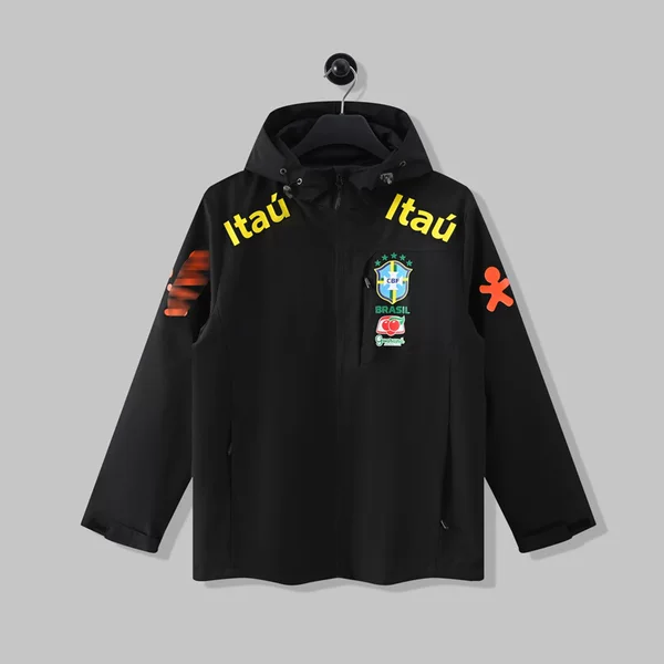 Brazilian Windbreaker Jacket for Men, Thin Style, Neymar Training Jacket, Women's Football Team Uniform, National Team Windbreaker Jacket