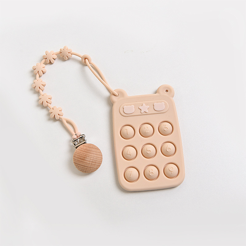087 milk tea color press + huahua anti-chain [with wooden clip]