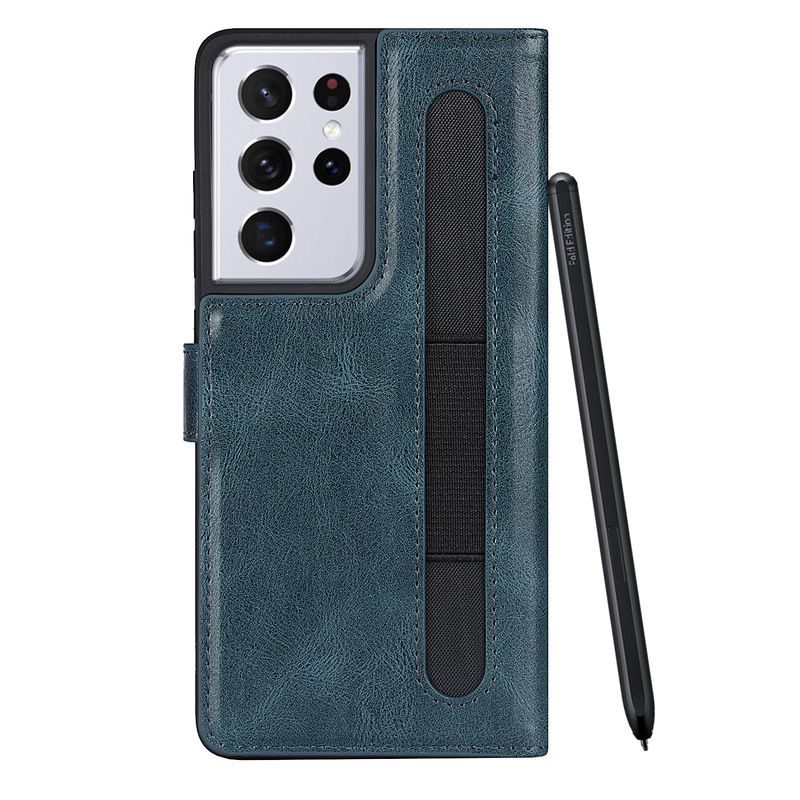 For Samsung S21 Ultra phone case Galaxy S21Ultra 5G imitation leather S-pen pen case leather case