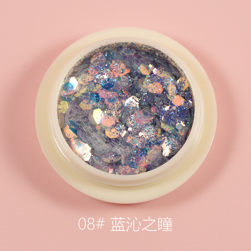 ネットで話題の妖精の瞳ネイルアート用グリッター、新作爆発的な輝きのグラデーショングリッター、大小混合光療法クリスタルエクステンションネイルデコレーション|undefined