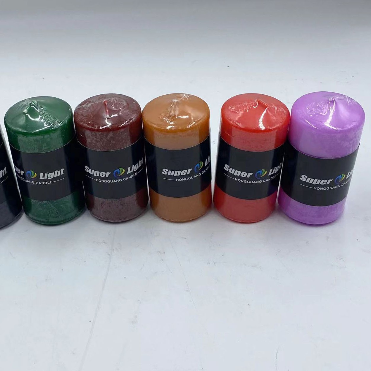 Velas de columna prensadas 3x4 religiosas en colores blanco y surtidos sin humo para aromaterapia