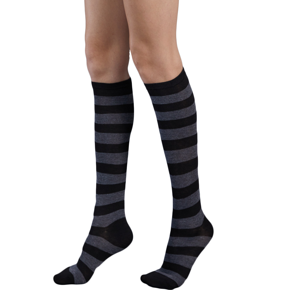 Calcetines de media pantorrilla de las mujeres japonesas calcetines hasta la rodilla a rayas calcetines de mujer estilo universitario fábrica al por mayor
