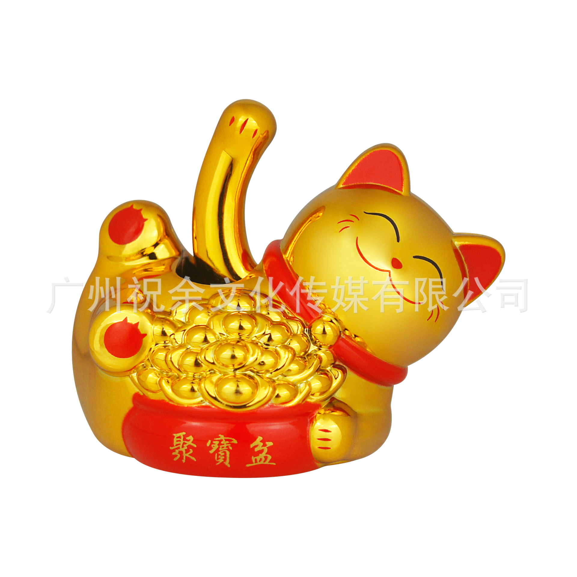 2 pulgadas de plástico dorado solar Lucky Cat Oficina Decoración de escritorio Decoración Decoración de bricolaje