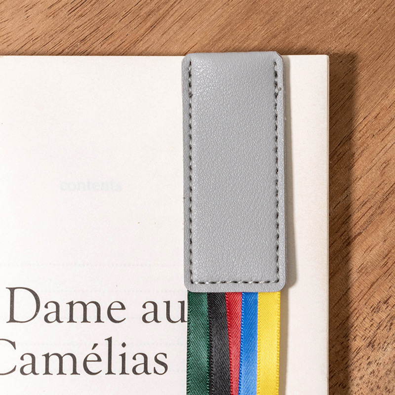 Cinta de cuero de estilo simple marcador cinta de cinco colores Biblia etiqueta cinta borla paginación nota logotipo imprimible