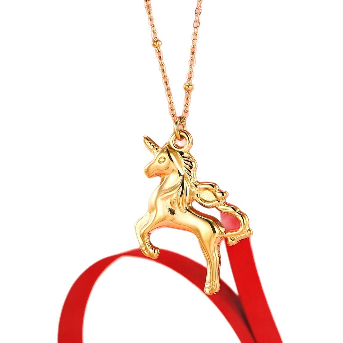 Xuping joyería nueva moda zodiaco caballo Año Nuevo collar lujo ligero temperamento personalidad cadena clavícula suéter cadena al por mayor mujer