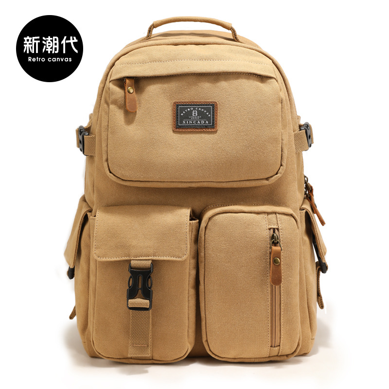 Trendy generations Backpack men and women Versatile multi-function Computer package Canvas bag capacity ins college student schoolbag