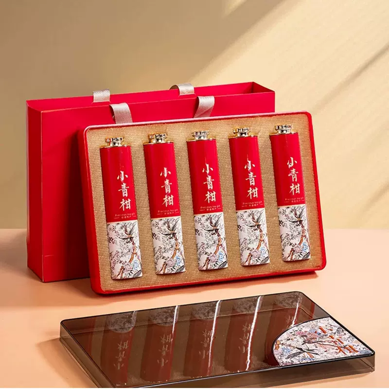 新款5罐装亚克力板茶叶包装盒空盒28粒新会小青柑空礼盒