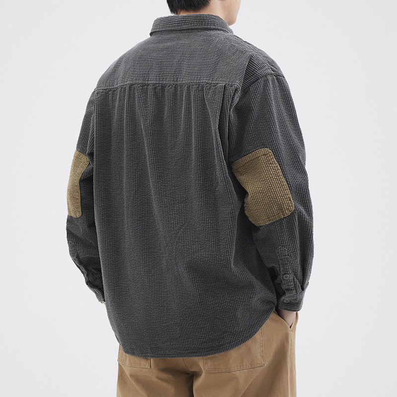 Danboni | ropa de trabajo camisa los hombres otoño nueva PANA americana retro costura moda marca casual chaqueta