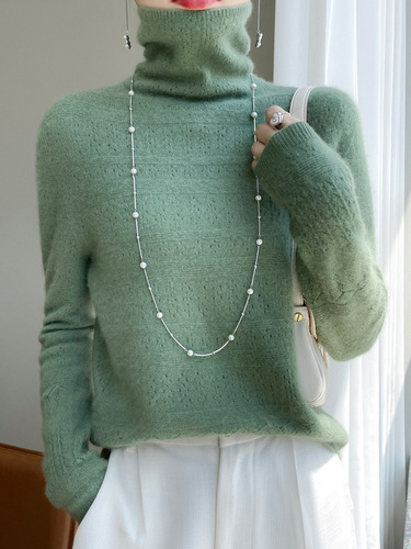 First-line ready-to-wear Andy velvet autumn and winter new women's clothes hollow pile collar solid color pullover sweater batch
