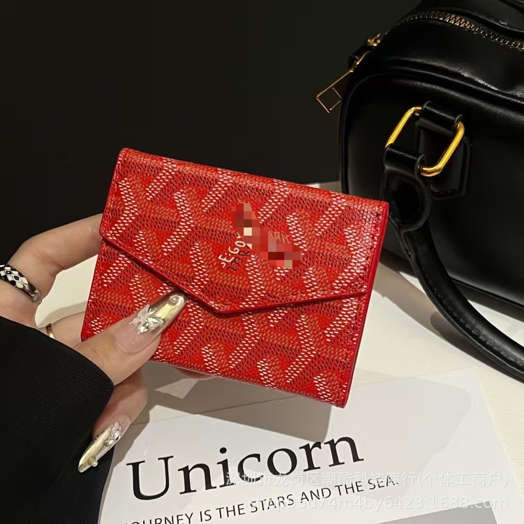 Dog tooth accordion bag red