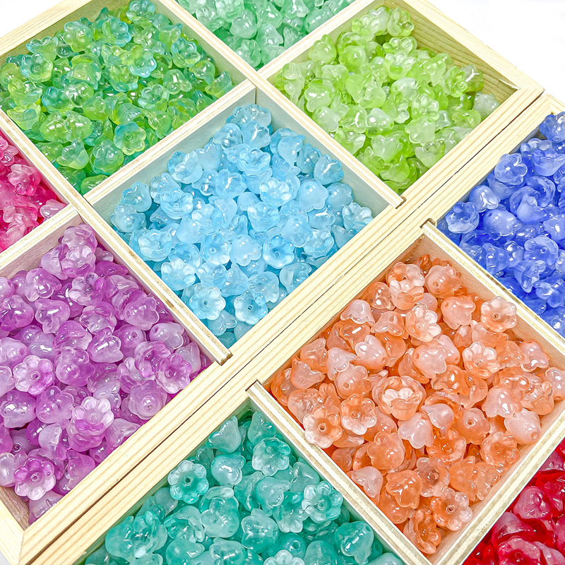 Glass Beads 7X12Mm Lily of the Valley Loose Beads Bellflower Bud Bell Flower Bell DIY Jewelry Hairpin Beading Material