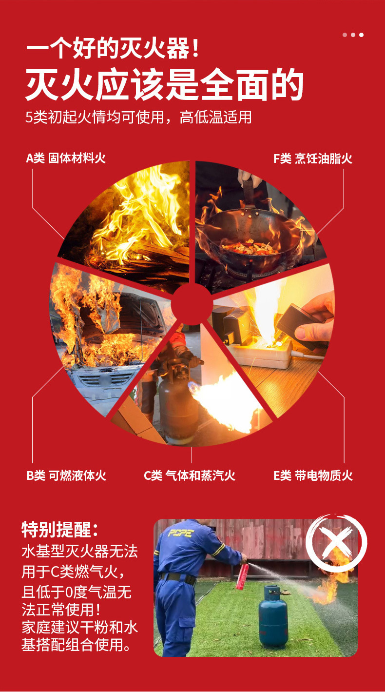 Flame Warrior Mfj600 National Standard Dry Powder Car Fire Extinguisher, Explosion-Proof, Freeze-Proof, High Temperature Resistant, Annual Inspection Must Pass, Suitable for Home Use
