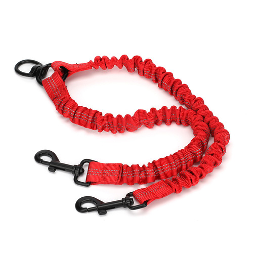 Amazon pet supplies reflective double-headed dog leash, one to two leashes, retractable reflective dog leash