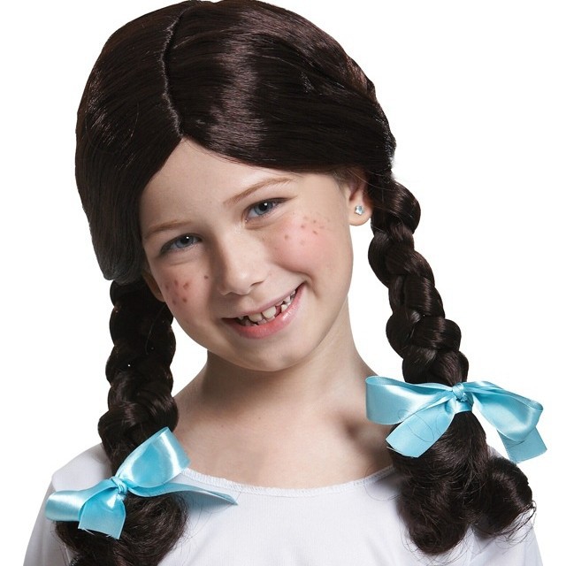 Tejido a mano cos peluca rendimiento de los niños congelados Mago de Oz Dorothy peluca