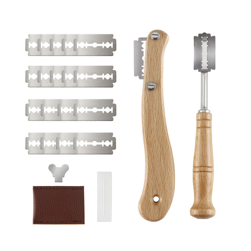[Monthly sales 5000 2]Set of parts Wooden handle bread Cutter Arc bread Trimming Brachypodium bread