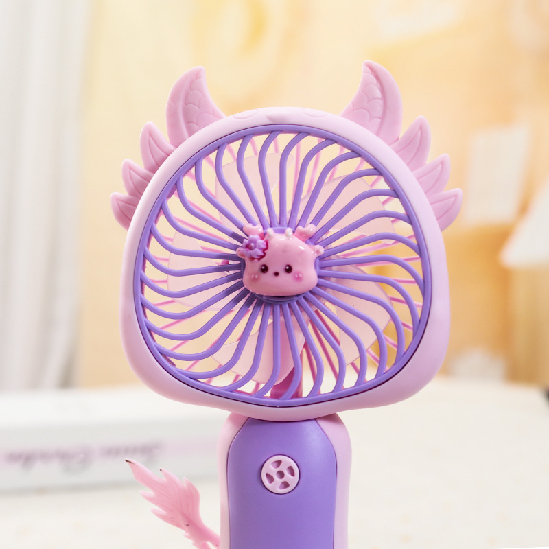 夏季熱賣二次元動物手持風扇 USB充電桌面底座風扇幼兒園節日禮品