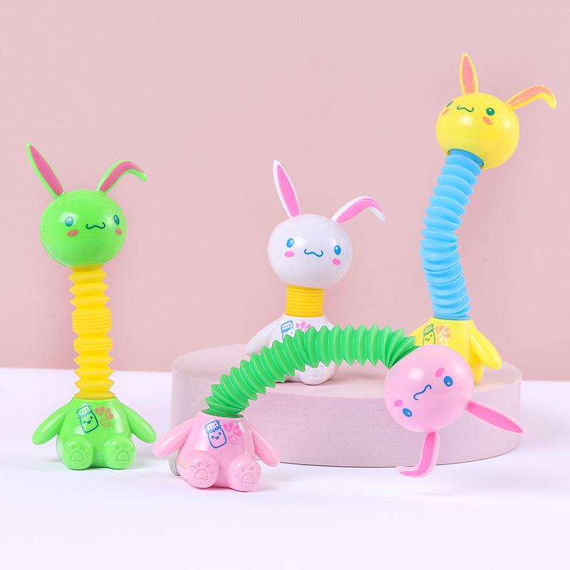 Conejo creativo estirado juguetes para niños descomprimir regalos de jardín de infantes premios eventos festivos dibujos animados para niños y niñas