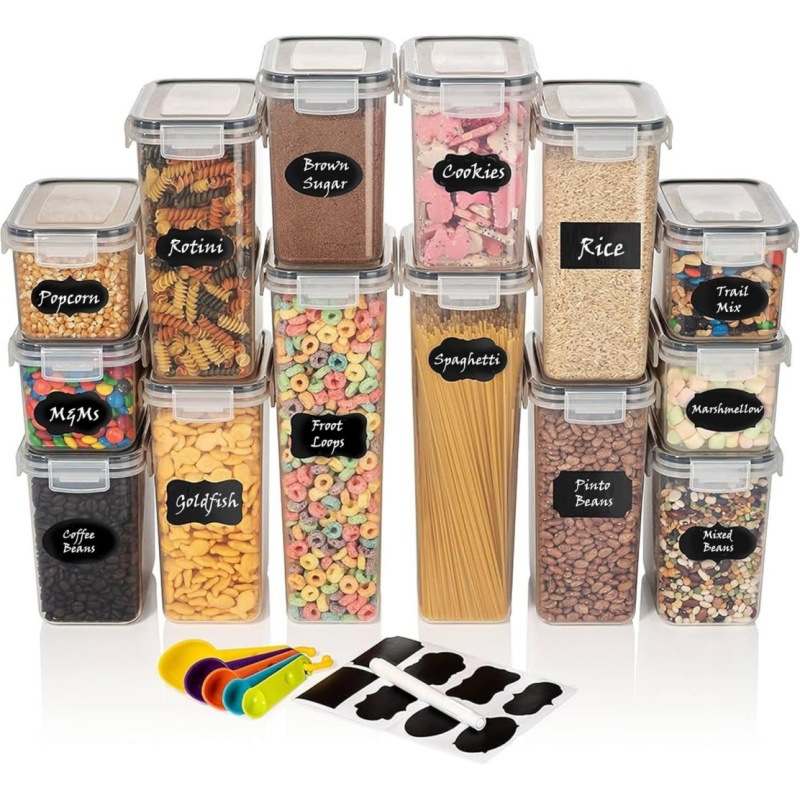 Transfronterizo en stock PP crisper sellado tarro refrigerador Cocina Comida tarro granos almacenamiento tarro snack almacenamiento